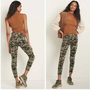 Anthropologie Pilcro corduroy denim skinny cropped high rise jeans Size 27 green